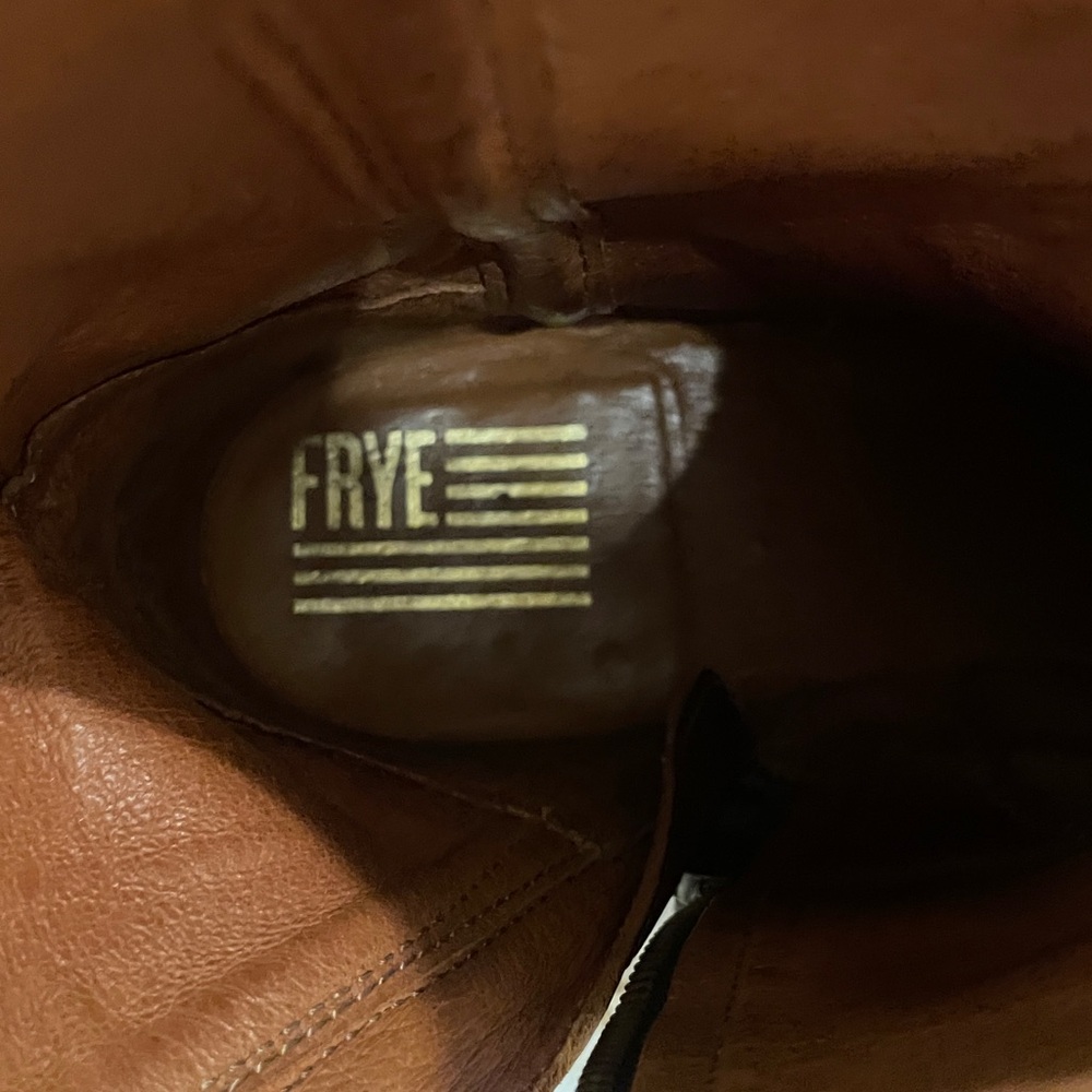 Frye Men’s Campus Boots Cognac Brown Leather Inside Zip Size 9.5 - Picture 7 of 11